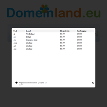 Domeinland - Domeinnaam prijzen